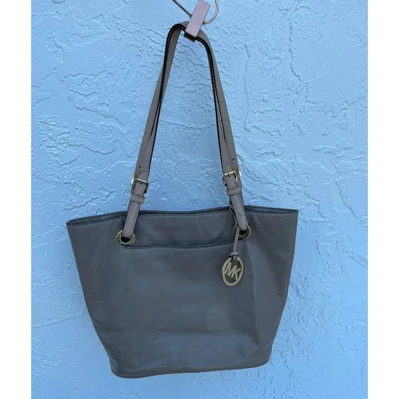 Gorgeous Michael KORS Pebbled Leather Tote Shoulder Bag Tan Brown M 22"x14" - Picture 3 of 15